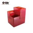 【O-Life】堆疊式整理收納盒-5入組-B-013(收納盒 辦公用品 收納櫃 抽屜櫃)