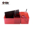 【O-Life】堆疊式整理收納盒-3入組-B-012(收納盒 辦公用品 收納櫃 抽屜櫃)