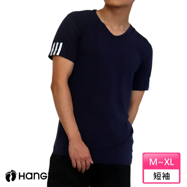 【Hang Ten】吸濕快乾抗菌涼感短袖_HT-B12011(丈青)