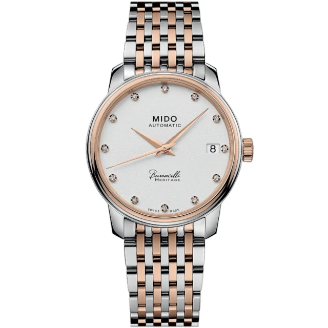 【MIDO 美度】BARONCELLI 永恆系列 真鑽 機械腕錶 禮物推薦 畢業禮物(M0272072201600)