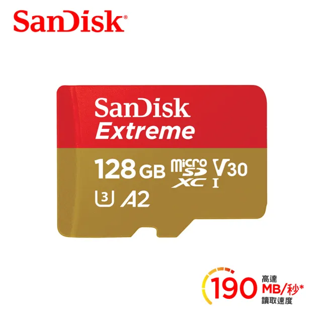 3入組【SanDisk 晟碟】Extreme microSDXC UHS-I V30 A2 128GB 記憶卡 190MB(公司貨)