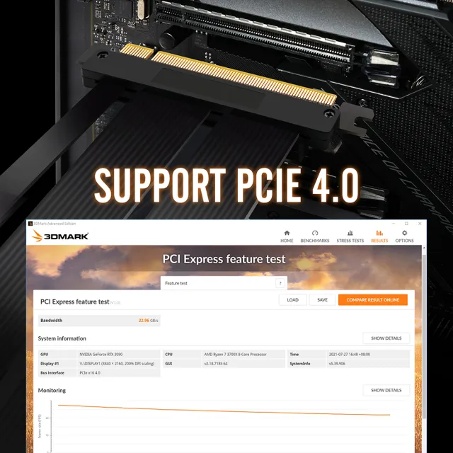 【EZDIY-FAB】PCIe4.0 GPU顯卡支架多角度調節 帶PCIe4.0 X16 Gen4-17cm排線(4.0顯卡支架)