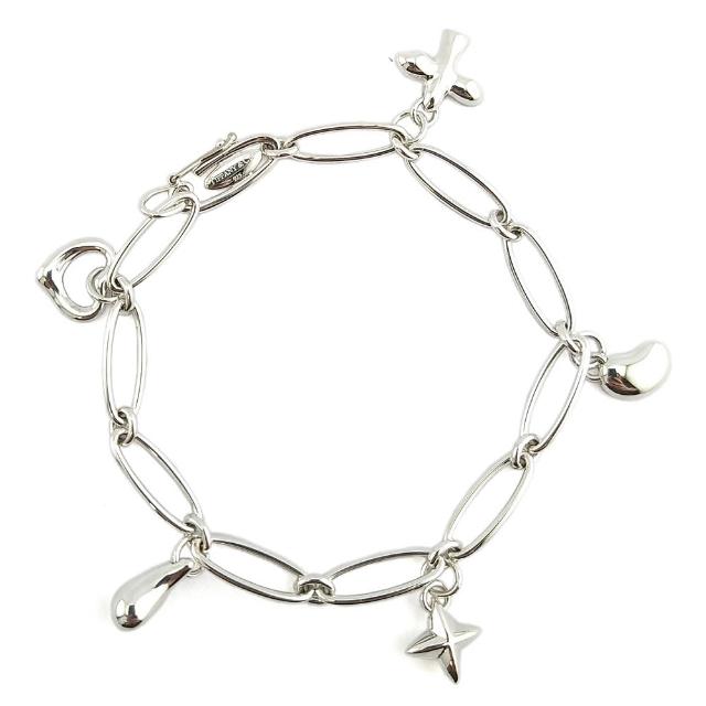 【Tiffany&Co. 蒂芙尼】925純銀-經典五款墜飾圈型鏈帶女用手鍊(展示品)