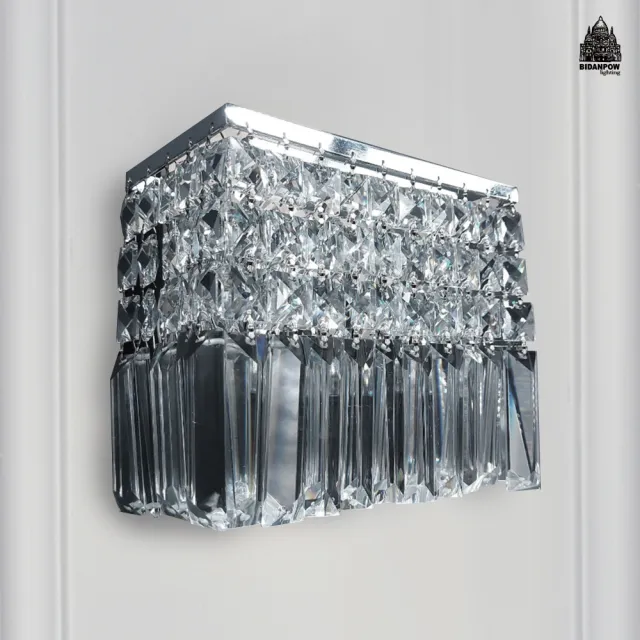【必登堡】布蘭頓水晶壁燈 C00017(水晶壁燈/壁燈/床頭燈/過道燈/樓梯燈/輕奢/現代簡約/水晶/低奢/方形)