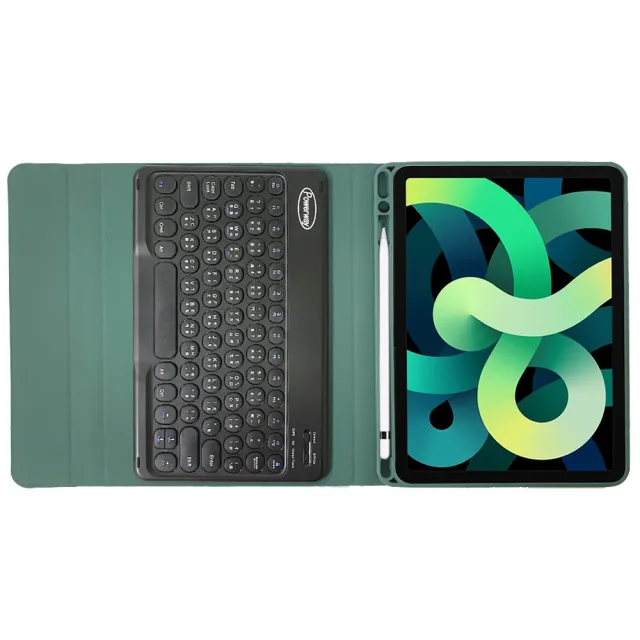 Powerway For iPad Air 5/Air 4平板專用圓座型藍牙鍵盤/皮套(10.9吋)