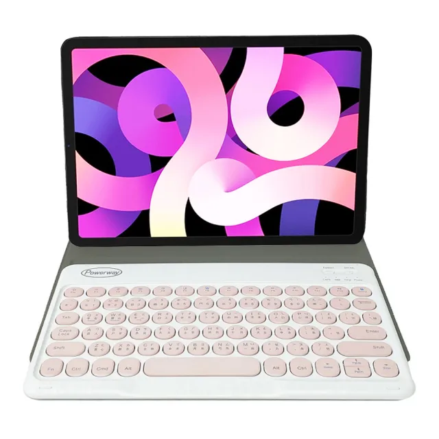 Powerway For iPad Air 5/Air 4平板專用圓典型藍牙鍵盤/皮套(10.9吋)