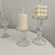 【JEN】玻璃燭台含三款造型香氛香薰蠟燭(蛋型+起司+橘子+燭台 一組)