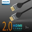 【Philips 飛利浦】2入組!!HDMI 2.0 公對公 3m 4K60Hz 鋁合金影音傳輸線(SWV7030)