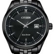 【CITIZEN 星辰】GENTS 光動能時尚黑紳士腕錶-鋼帶41mm(BM7565-80E 藍寶石玻璃鏡面)