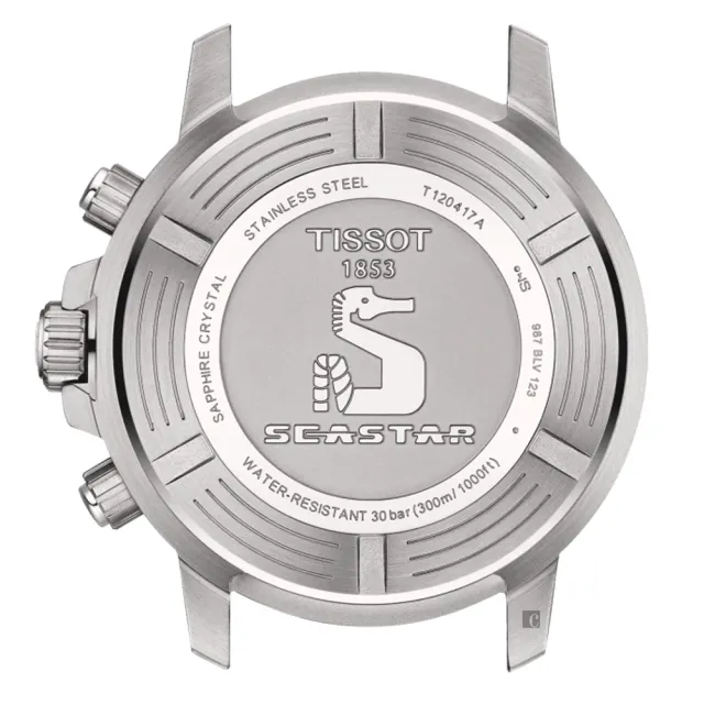 【TISSOT 天梭】官方授權 水鬼 Seastar 1000 海洋之星300米潛水石英計時手錶 雙11 優惠(T1204171742100)