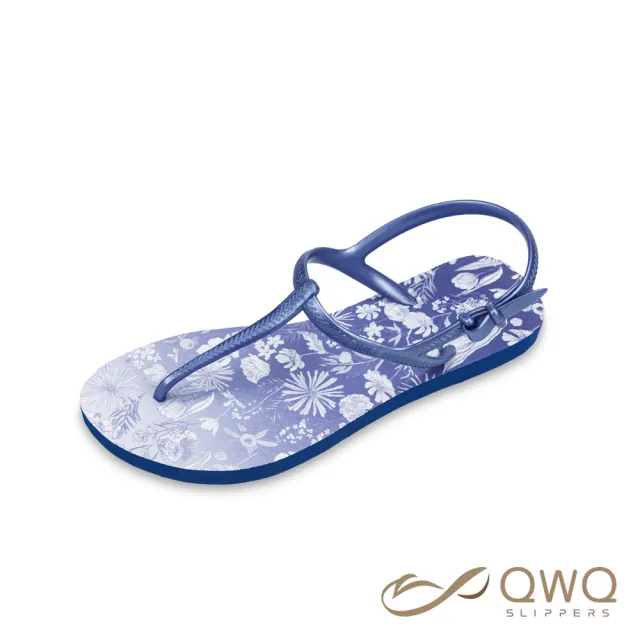 【QWQ】女款防滑防水夾腳涼鞋 露台上的波麗 復古琉璃紺 室外涼拖鞋 MIT(GIPL)