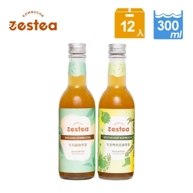 【Zestea Kombucha】生烏龍組合 300ML*12瓶(無添加、富含益生菌)