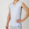 【Gunze 郡是】日本製 COOLMAGIC 男士機能涼感 V領 無袖內衣 背心-白色(日本製專櫃品)
