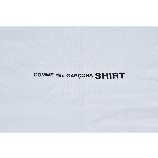 【Comme Des Garcons CDG】經典黑字OVERSIZE男短T(白)