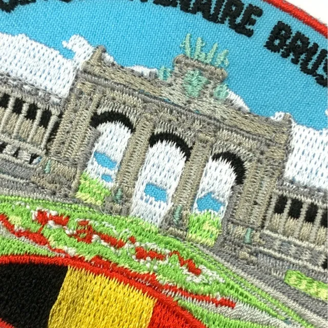 【A-ONE 匯旺】比利時 五十周年紀念公園 皮包 手機 刺繡貼布 電繡貼 背膠補丁 外套刺繡士氣(NO.441)