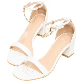 【Ann’S】升級小羊皮2.0-不踩雷美腿製造機一字帶涼鞋-細帶6公分中跟(白)