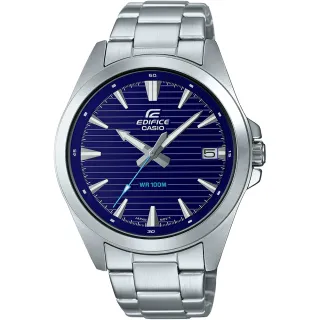 【CASIO 卡西歐】EDIFICE 簡約運動風大三針手錶-藍 送禮 禮物 推薦(EFV-140D-2A)