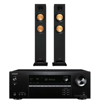 【Klipsch】KD-52F落地式喇叭+ONKYO TX-SR393擴大機 兩聲道組合