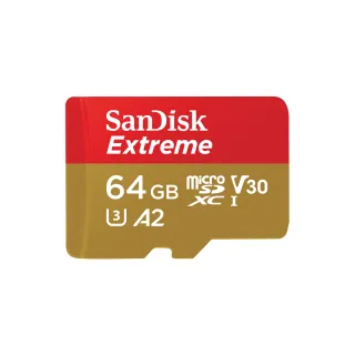 【SanDisk 晟碟】Extreme microSDXC UHS-I V30 A2 64GB 記憶卡 公司貨 170MB