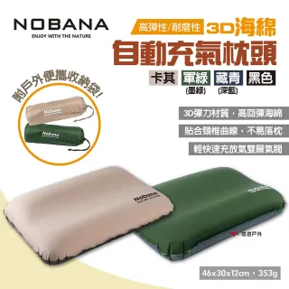 【NOBANA】3D海綿自動充氣枕頭(悠遊戶外)