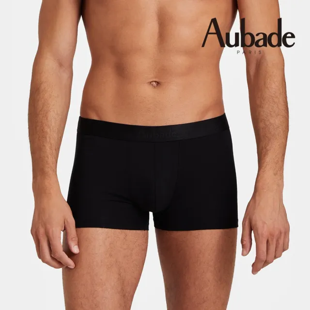 【Aubade】二件組長版頂級莫代爾棉 彈性四角男褲 平口褲(黑白-2212)