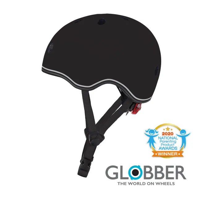 【GLOBBER 哥輪步】法國 GO•UP 安全帽 XXS-黑(LED警示燈、護具、防護、防摔)
