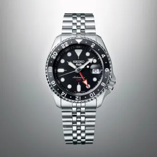 【SEIKO 精工】5 Sports 系列 GMT機械錶 42.5mm 黑面/SK027(SSK001K1/4R34-00A0D)