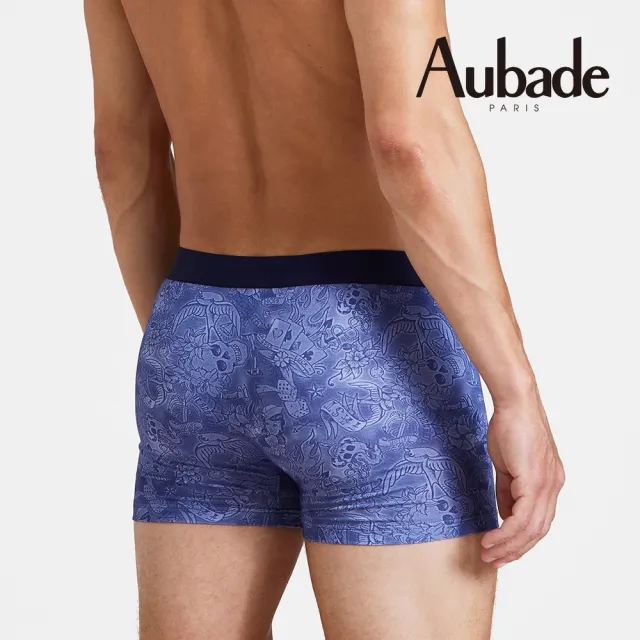 【Aubade】長版頂級莫代爾棉 彈性四角男褲 平口褲(撲克女孩-2212)