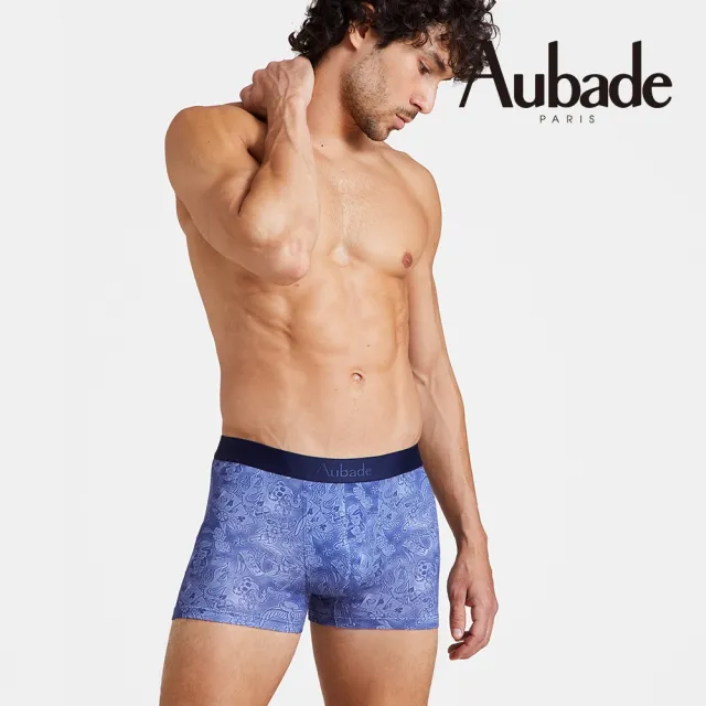 【Aubade】長版頂級莫代爾棉 彈性四角男褲 平口褲(撲克女孩-2212)