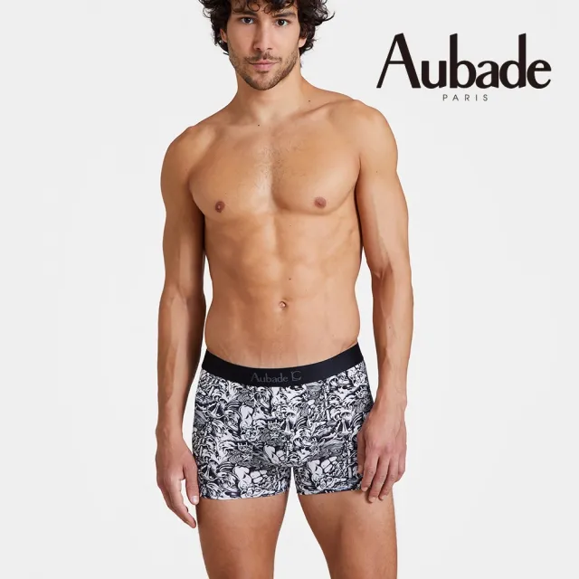 【Aubade】聯名款長版頂級莫代爾棉 彈性四角男褲 平口褲(海龍王-2216)