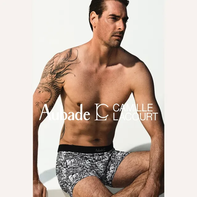 【Aubade】聯名款長版頂級莫代爾棉 彈性四角男褲 平口褲(海龍王-2216)