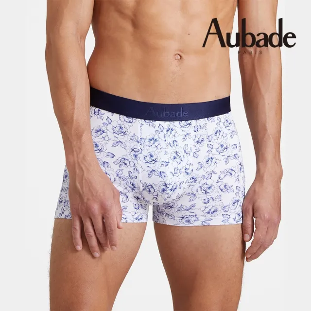 【Aubade】長版頂級莫代爾棉 彈性四角男褲 平口褲(花語-2211)