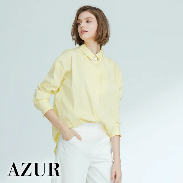 【AZUR】清新寬版休閒質感襯衫-2色