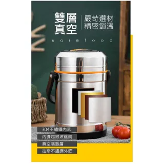 【ROYAL LIFE】大容量三碗飯不鏽鋼保溫罐(2.5L大容量/真空/便當盒/手提/分隔)