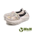 【W&M】女 彩色玻璃畫布風氣墊感彈力休閒鞋 女鞋(米白)