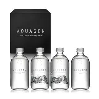 【AQUAGEN】海洋深層氣泡水4入迷你珍藏箱(台中城市限定款 經典原味330mlx4瓶)