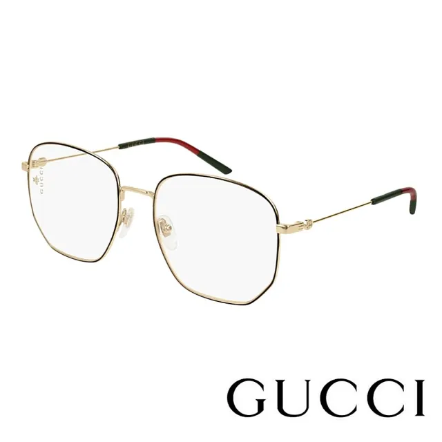 GUCCI 古馳 六角形金屬框光學眼鏡(GG0396O-001 熱賣暢銷款)