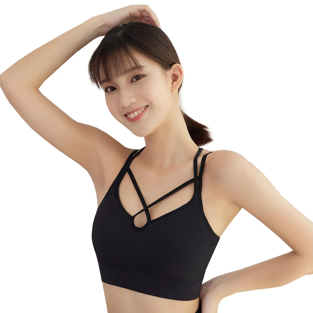 【EASY SHOP】RUN愛運動-FREE LIFE運動背心美背BRA TOP(極冷黑)