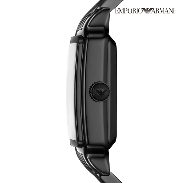 【EMPORIO ARMANI 官方直營】Diego 復古都會簍空機械手錶 黑色不鏽鋼鍊帶 36MM AR60058