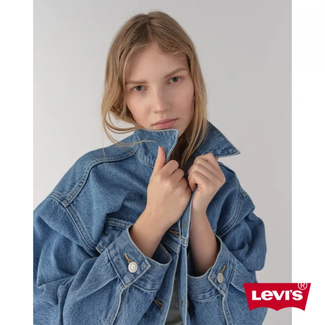 LEVIS】女款XL版牛仔外套/ 精工中藍染水洗/ 天絲棉人氣新品- momo購物