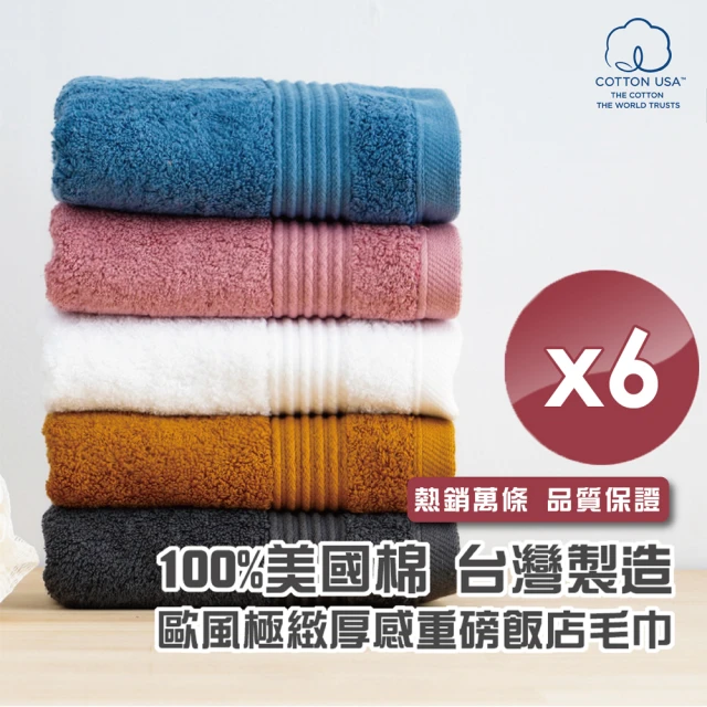 【HKIL-巾專家】MIT歐風極緻厚感重磅飯店毛巾-6入組(3入/袋x2袋)