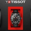 【TISSOT 天梭】官方授權 PRS 516 賽車機械錶-黑/42mm 送行動電源 畢業禮物(T1314303605200)