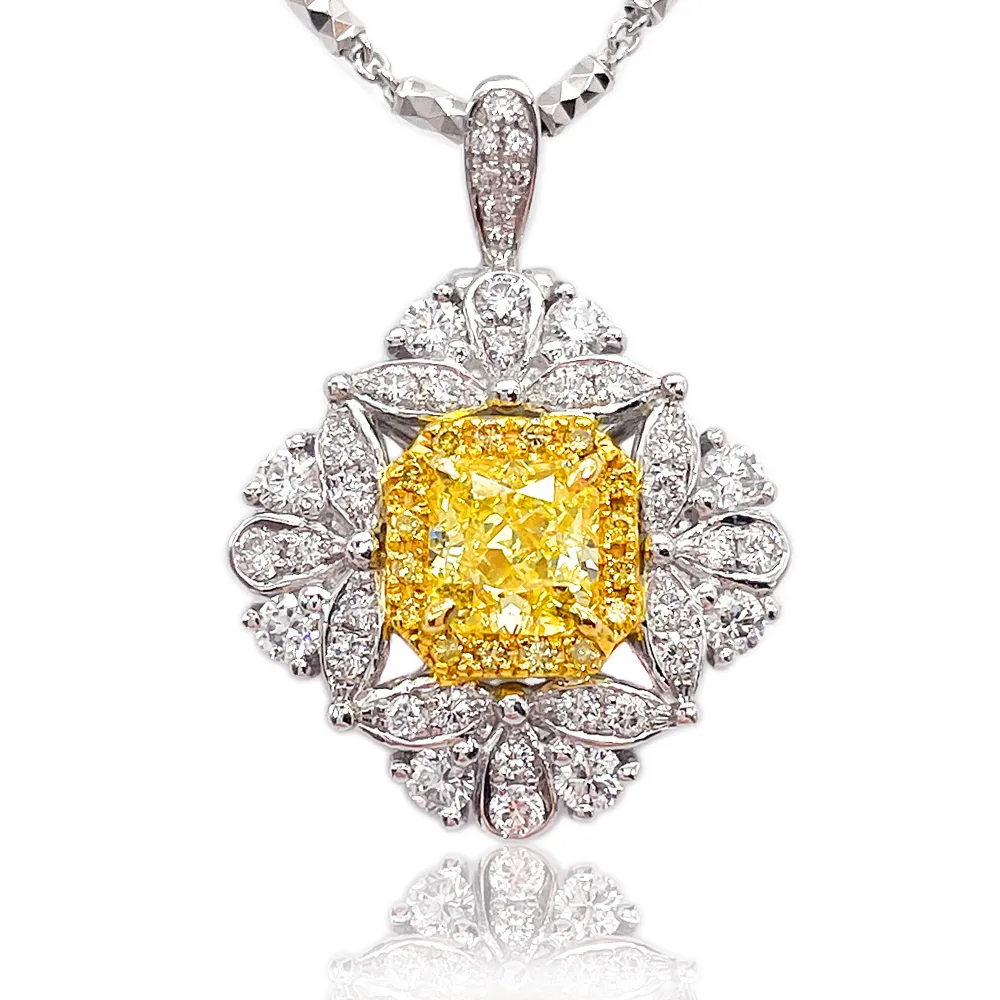 【CC Diamond】GIA 1.08ct Fancy Intense Yellow 濃黃彩鑽石吊墜(獨家設計款)