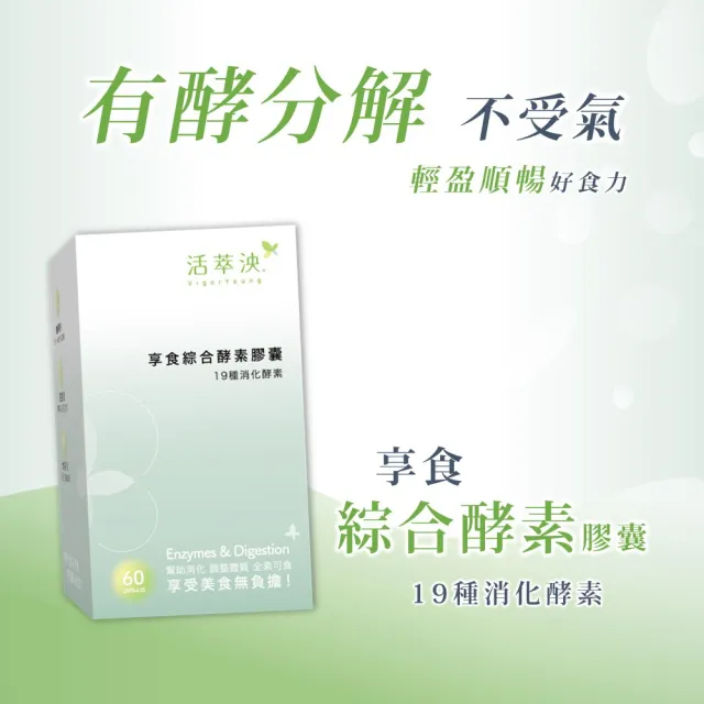 享食綜合酵素膠囊 1盒 60顆/盒(綜合消化酵素 專利益生菌 水溶性膳食纖維 消化道保健)