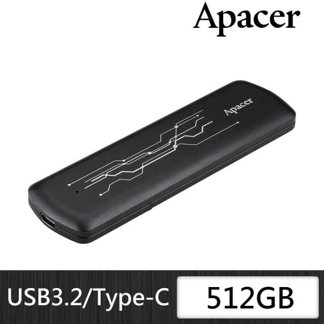 【Apacer 宇瞻】AS722 512G USB外接式SSD固態硬碟(黑)