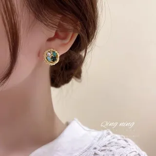 【bibi】耳環新款潮超閃水晶珍珠耳釘設計感小巧精緻簡約百搭耳環