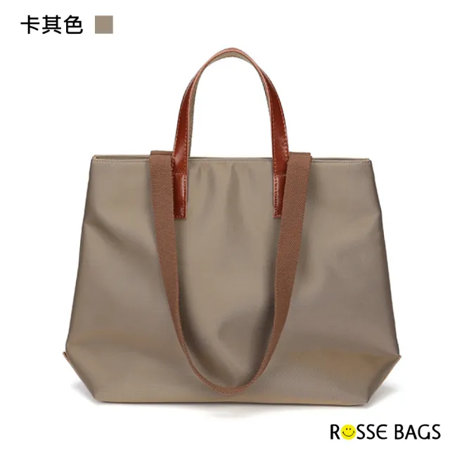 【Rosse Bags】輕便牛津布大容量簡約托特包(現+預  黑色／灰色／卡其色／墨綠色)