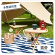 【OUTSY】櫸木便攜收納可掛勾露營野餐桌咖啡桌邊桌茶几 圓桌