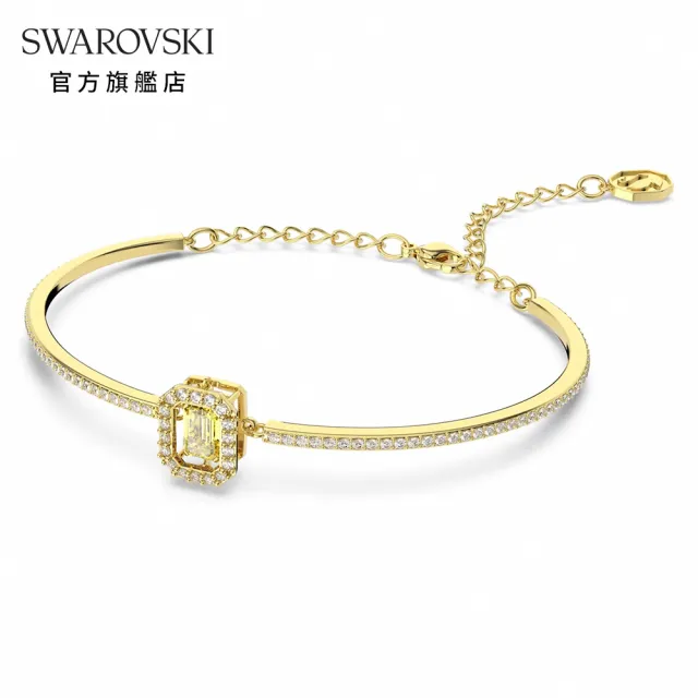 【SWAROVSKI 官方直營】Millenia 手鐲 八角形切割 黃色 鍍金色調 交換禮物