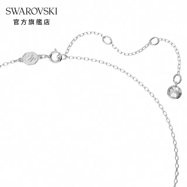 【SWAROVSKI 官方直營】Ortyx 項鏈 三角形切割 白色 鍍白金色 交換禮物